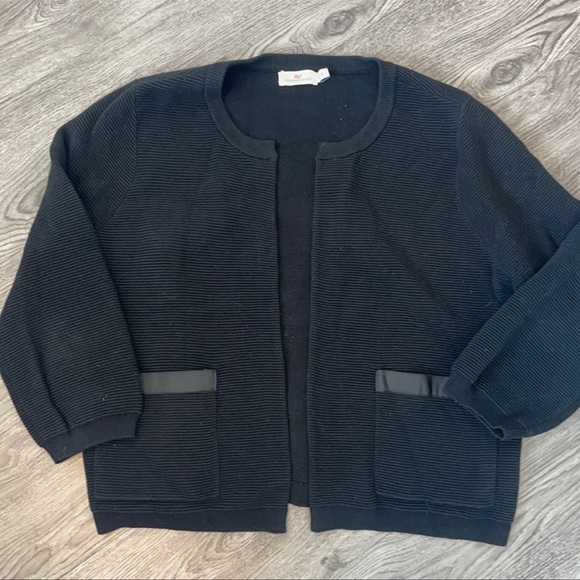 Vineyard vines Grosgrain Trim Ribbed Open Cardigan - Picture 5 of 8